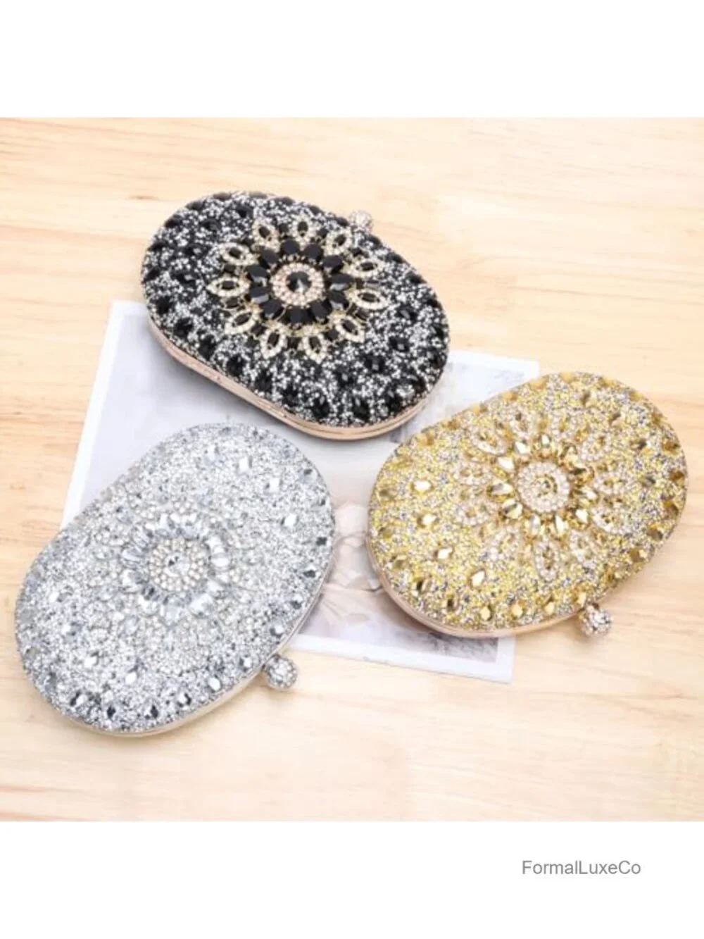 Rhinestone Crystal Evening Clutch Purse Bag Bling Sparkly Diamond Wedding Party
